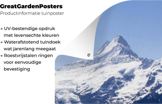 Affiche de jardin Reflet des montagnes enneigées en Suisse dans un lac - 30x60 cm - Toile jardin - Affiche extérieure