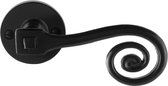 GPF6200.00 smeedijzer zwart Kera deurkruk op ronde rozet, 53x5mm
