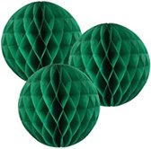 3 Papieren honeycomb ballen groen 20 cm Kerstversiering - kerstbal - honeycomb - kerst - groen