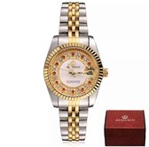 Reginald Horloges - Gold Red - Horloge vrouwen - Luxe Design - Dames horloge - 27 mm - Roestvrij Staal - Waterbestendig - Schokbestendig - Geschenkset