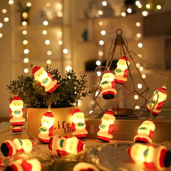 3M - 20LED Kerstman Kerstverlichting - Fairy Lights - Santa String Lights - Batterij Aangedreven (3x AA) - Feest Decor - Xmas verlichting - Santa -