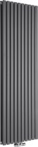 Klea Designradiator Ovaal Dubbel 1800x354mm 12 Tubes 1230 Watt Mat Zwart