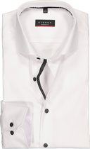 ETERNA modern fit overhemd - niet doorschijnend twill heren overhemd - wit (zwart contrast) - Strijkvrij - Boordmaat: 46