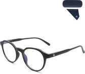 Detepo Computerbril - Blauw Licht Bril - Beeldschermbril met Blauw Licht Filter - Zonder Sterkte - Blue Light Glasses - voor Dames & Heren - Zwart