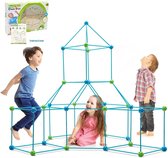 BOTC Gigafort Speelgoed Bouwpakket - Educatief Constructiespeelgoed  - Bouwset - Bouwsets - Constructie speelgoed - 36 ballen + 51 sluitstukken + kleed - Bouw Je Eigen Den Kit Tent