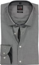 OLYMP Level 5 body fit overhemd - zwart met wit mini ruitje (contrast) - Strijkvriendelijk - Boordmaat: 42