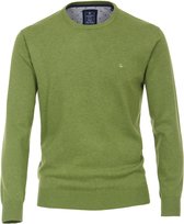 Redmond heren trui katoen - O-hals - groen melange -  Maat: 4XL