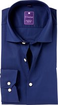 Redmond slim fit overhemd - marine blauw - Strijkvriendelijk - Boordmaat: 39/40