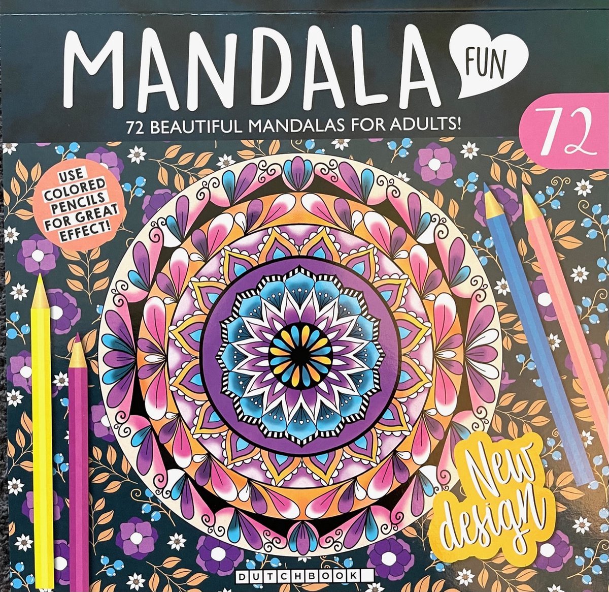 Kleurboek Mandala voor Volwassenen met 72 Kleurplaten maat van lang 22,5cm x hoog 22,5cm.