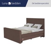 Luna Bedden - Boxspring Skye - 180x220 Compleet Bruin Glad Bed