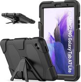 Extreme protectie Army Backcover hoes voor Samsung Tab A7 Lite Hoes Schokbestendige Stevige Hoes case T220 - Zwart