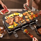 Cusimax - Raclette grill met omkeerbare grillpan - Control Party Grill voor 8 personen - 1500W - Zwart