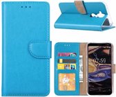 LuxeBass Hoesje geschikt voor Nokia 7 Plus - Bookcase Turquoise - portemonnee hoesje - bookcase - boekhoesje - book case - boek hoesje