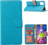 LuxeBass Hoesje geschikt voor Samsung Galaxy M51 - Bookcase Turquoise - portemonnee hoesje - telefoonhoes - gsm hoes - telefoonhoesjes