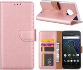 LuxeBass Hoesje geschikt voor Motorola G6 Play / E5 - Bookcase Rose Goud - portemonnee hoesje - telefoonhoes - gsm hoes - telefoonhoesjes