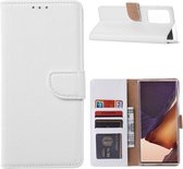 LuxeBass Hoesje geschikt voor Samsung Galaxy Note 20 Ultra - Bookcase Wit - portemonnee hoesje - telefoonhoes - gsm hoes - telefoonhoesjes