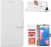 LuxeBass Hoesje geschikt voor Samsung Galaxy M31 - Bookcase Wit - portemonnee hoesje - telefoonhoes - gsm hoes - telefoonhoesjes