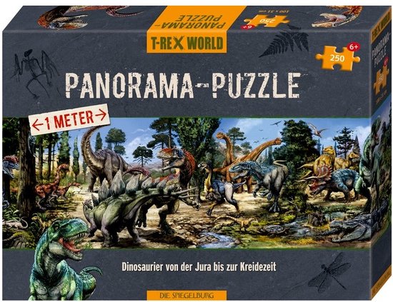 Die Spiegelburg - Dinosaurus - T-rex World Puzzel - 250 stukjes - Panorama (100 x 31 cm)