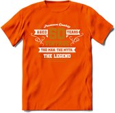 50 Jaar Legend T-Shirt | Goud - Zilver | - Oranje - XL