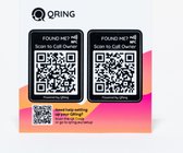 QRing Stickerset Large Zwart: 2 unieke QR-stickers met NFC | Anoniem, makkelijk en veilig LOST ITEM? WE GOT YOU! |
