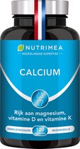 Calcium - Complex Botgezondheid - Magnesium en vitamine D3 & K2 - Versterkt botten en spieren - 120 Vegan Capsules - Nutrimea