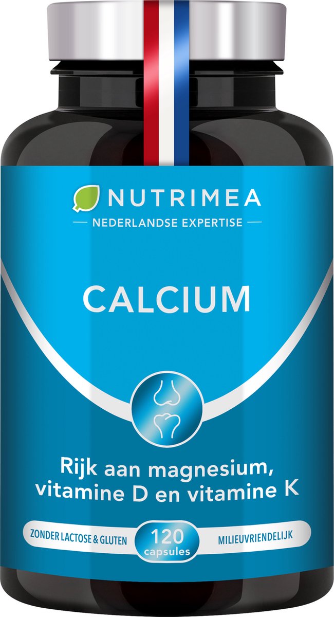 Goedkoopste Calcium - Complex Botgezondheid - Magnesium en vitamine D3 & K2 - Versterkt botten en spieren - 120 Vegan Capsules - Nutrimea