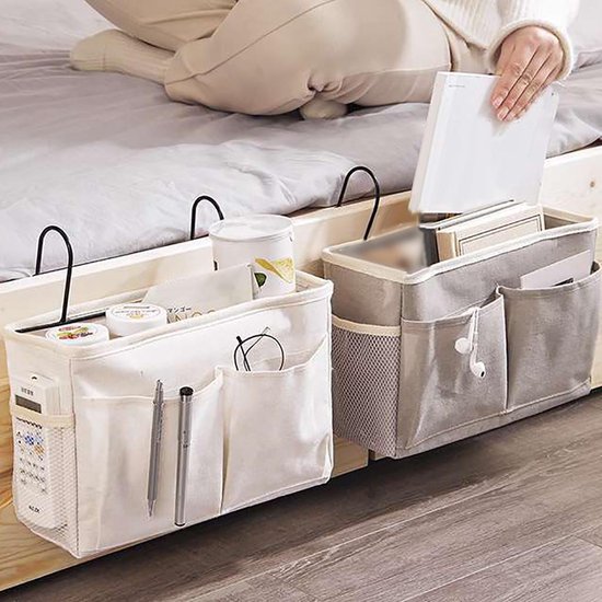 2 stuks hangende bed-organizer, bedtas, speelgoedtas, hangende opbergtas met 2 vakken voor luiers, speelgoed, kleding