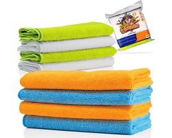 Nuke Guys Octofiber 8 x microfiberdoekjes 40x40 cm 320 gsm 2x Blauw 2x Wit 2x Orange 2x Groen!