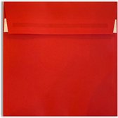 Rode enveloppen - 14 x 14 cm - met plakstrip - 20 stuks - valentijnsenvelop