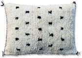 Poufs&Pillows - Fluffy gestippeld kussen - handgeweven uit natuurlijk wol - vierkant 50x35cm