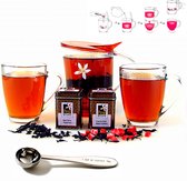 Luxe - Theepot - Compleet - Thee set - Handybrew - Tea maker - Theepot glas - Zwarte thee - Verse thee - Theeglazen - Mok - Theeblik - Maatlepel - Kerstcadeau - Kerstpakket - Kerst