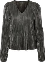 Vero Moda VMCARINA LS TOP JRS BLACK SILVER Dames Top - Maat XS