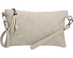 Beagles Pulg Crossbody Schoudertasje Avondtasje Polstas - Lichtgrijs