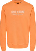 Only & Sons Dirk Trui - Mannen - oranje - wit