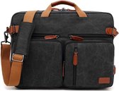 CoolBELL Convertible Briefcase Messenger Bag Schoudertas 17.3 Inch Laptop Bag Business Backpack Multifunctionele Reisrugzak Notebook Schoudertas Geschikt voor Mannen / Vrouwen (Canvas Zwart)