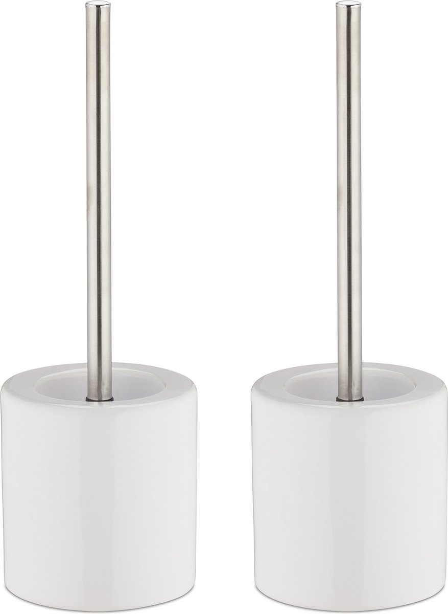Spirella Toiletborstel met houder Sienna - porselein - 42 x 10 cm | Fun Spirella Toiletborstel met houder Sienna - porselein - 42 x 10 cm | Fun