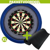 Winmau Blade 6 + Rubberen Dartmat 120*300 + Dartbordverlichting Basic XL (Blauw)