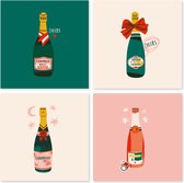 Wenskaarten set - gefeliciteerd - met envelop - gevouwen kaarten - 24 stuks