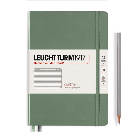 Leuchtturm1917 - Medium A5 - Notitieboek - Gelinieerd - Olive - Notebook - 4004117609398