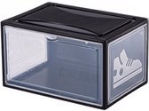 2x Schoenendoos Plastic - Sneakers Opbergen - Opbergdoos Schoenen - Schoenen Opbergsysteem - Zwart