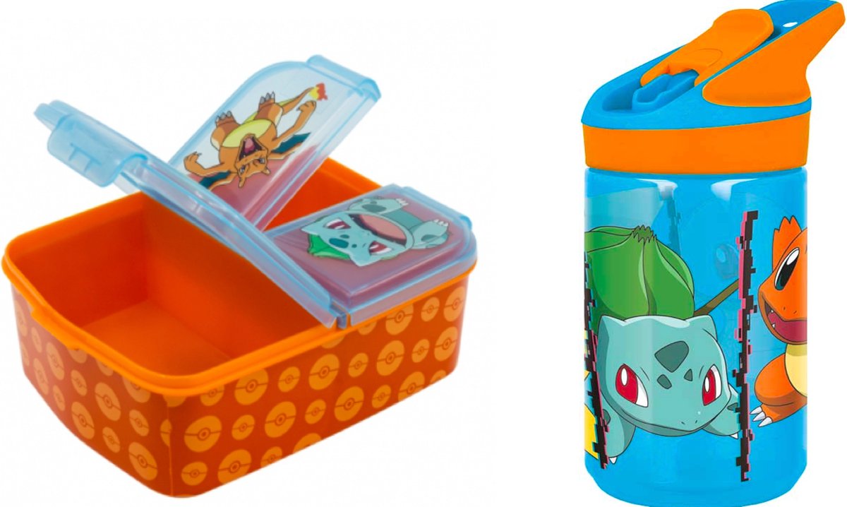Boîte à pain Pokémon multi / boîte à lunch + gourde tritan / bouteille  d'eau 480 ml 