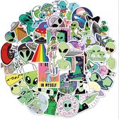 Alien Stickers | 50 stickers - voor laptop, ipad, telefoon, schrift, muur etc.