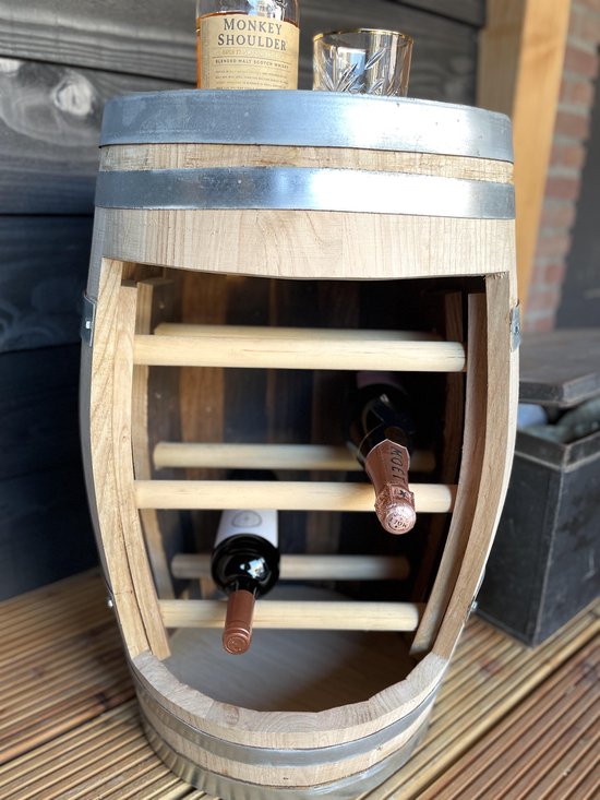 Wijnrek 60L kastanje houten wijnvat - wijnkast - wijnmeubel- wijnopslag -  drank kast | bol.com