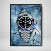 DEVICI Ingelijste Motiverende Wanddecoratie - Muurdecoratie - Rolex GMT-Master II Batgirl - Ingelijste Canvas Wall Art Ingelijste Wanddecoratie Kantoor Ingelijste Kunstposters & Kunstprints