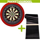 Winmau Blade 6 + Rubberen Dartmat 60*300 incl Oche + Dartbordverlichting Basic (Rood)