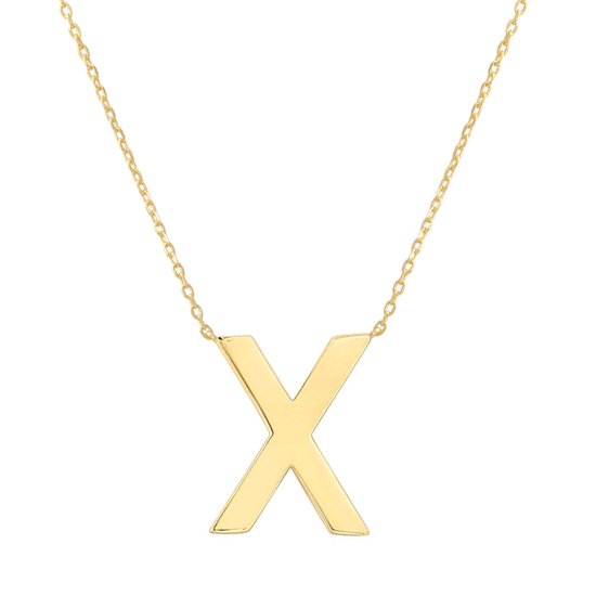 Fate Jewellery FJ4123 - Letter X - 925 zilver - goud verguld - 45cm +5cm