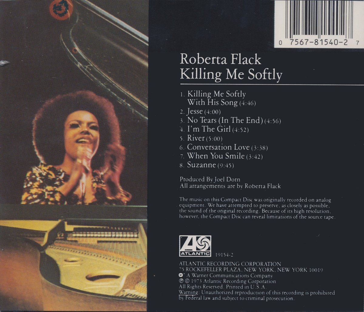 Killing Me Softly Roberta Flack Cd Album Muziek 2994