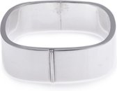 Zilveren gladde armband - bangle - sterling zilver - 925 - rechthoekig