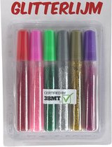 3BMT Glitterlijm Kinderen - Set van 6 Glitterlijmtubes