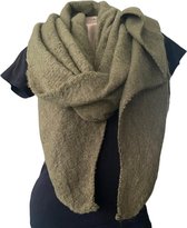 Lange Warme Sjaal - Omslagdoek - Extra Dikke Kwaliteit - Effen - Olijfgroen - 195 x 55cm (862936#)
